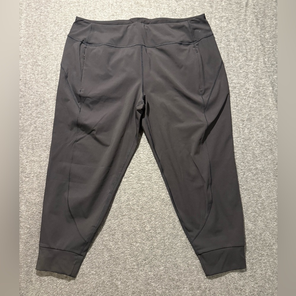 Athleta Rainier Jogger Pants Womens 2X black inseam 27 running High Rise Pockets